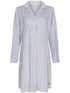 PASTUNETTE Dames nightdress full button striped (95 cm)- blue - 46