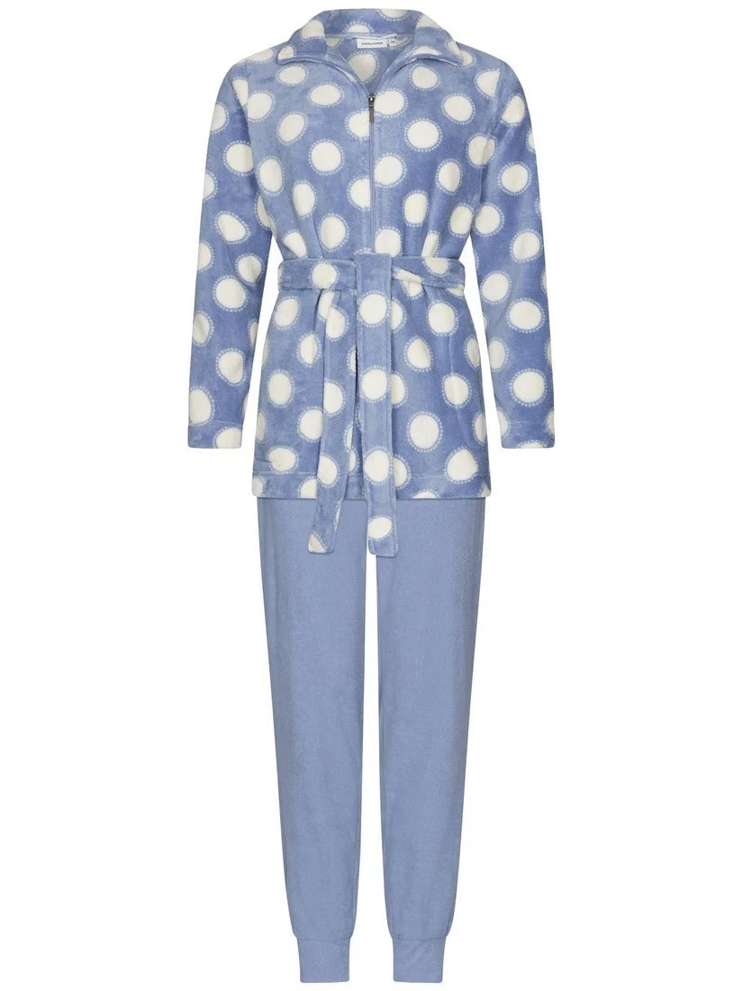 PASTUNETTE Dames homesuit full zipper - blue - 42