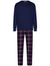 PASTUNETTE Heren pyjama checked trousers - dark blue - S