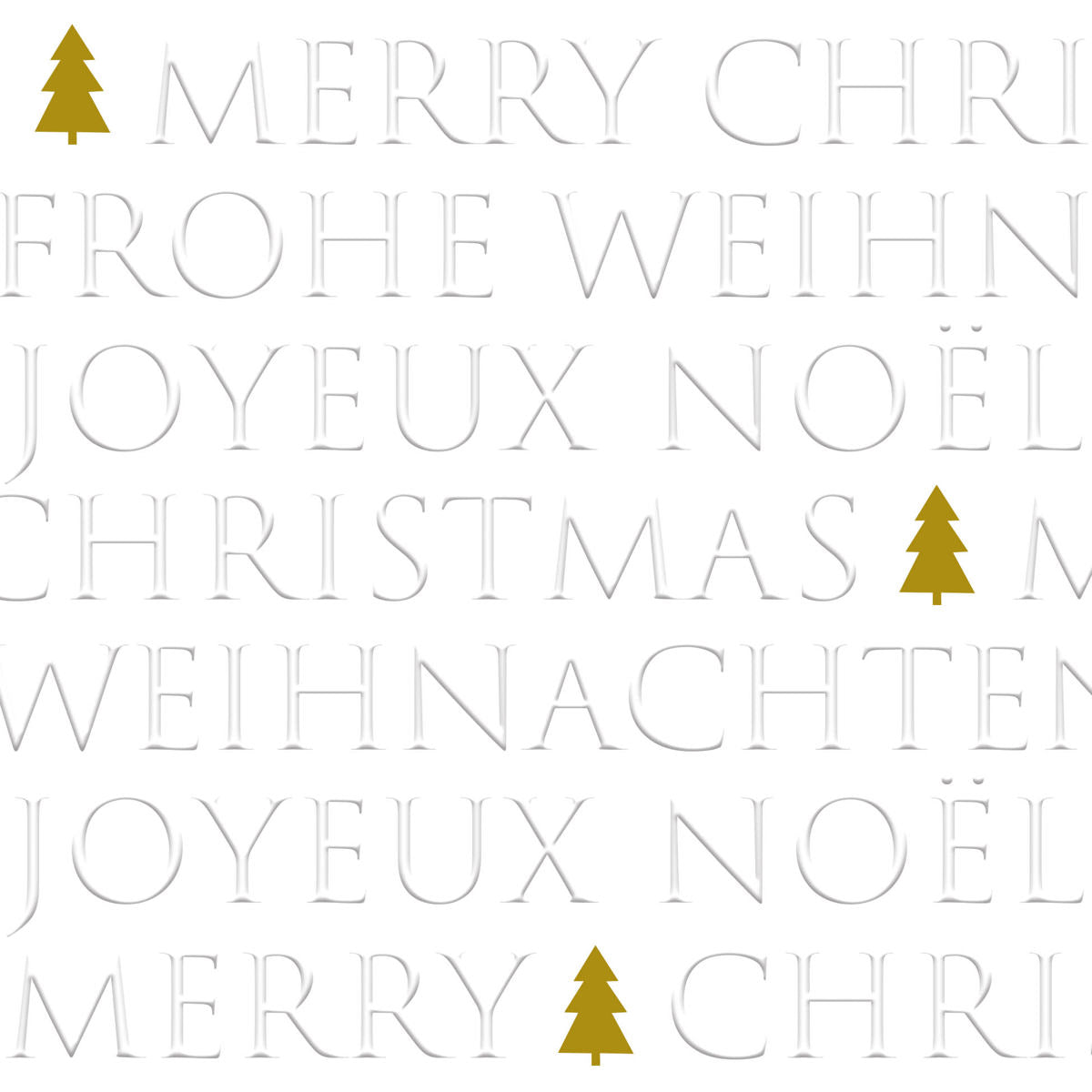 PPD Servetten 33x33cm - Christmas Letters Tree white
