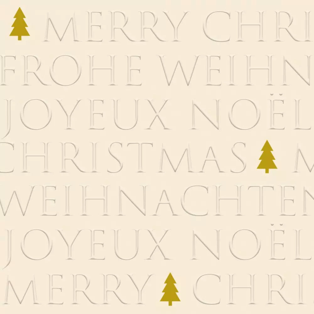 PPD Servetten 33x33cm - Christmas Letters Tree off-white