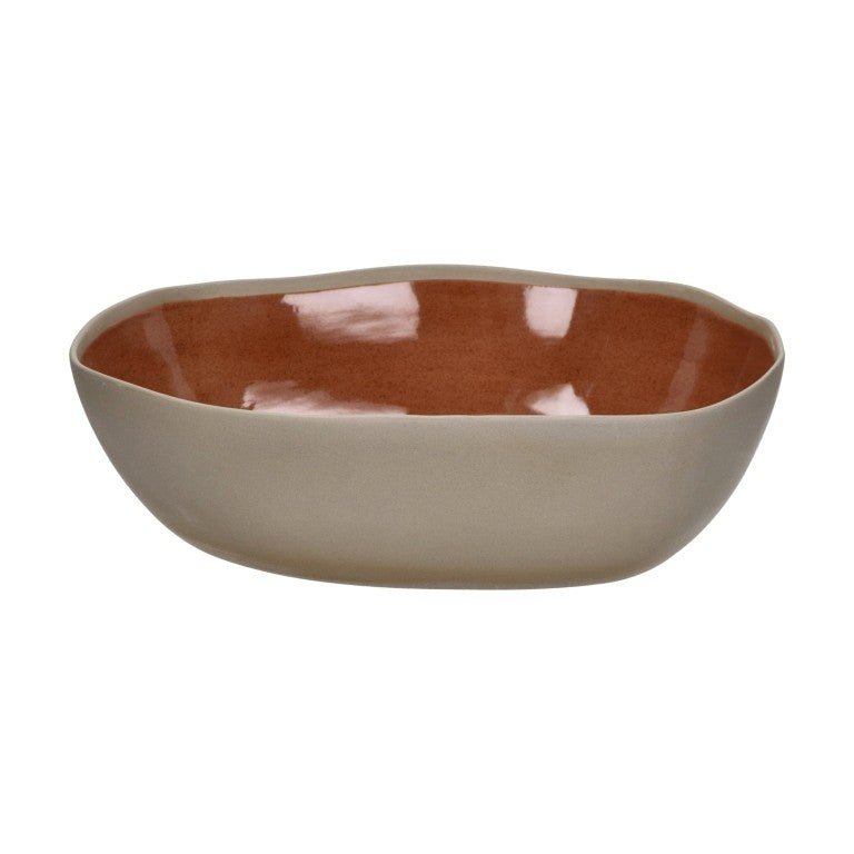 POMAX Primeval serveerkom - 36,3x33x10cm - terracotta