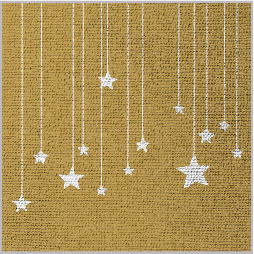 PPD Servetten 25x25cm - Stars On Canvas gold
