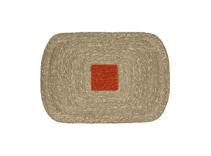 POMAX Quadri placemat zeegras - 50x35cm - safraan