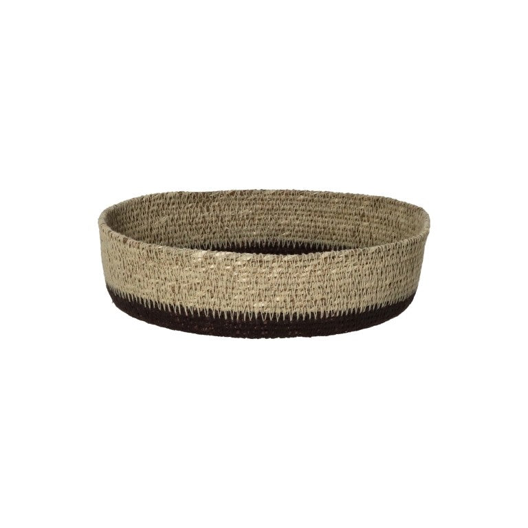 POMAX Quadri broodmand zeegras - dia 20x H 5,5cm - chocolade