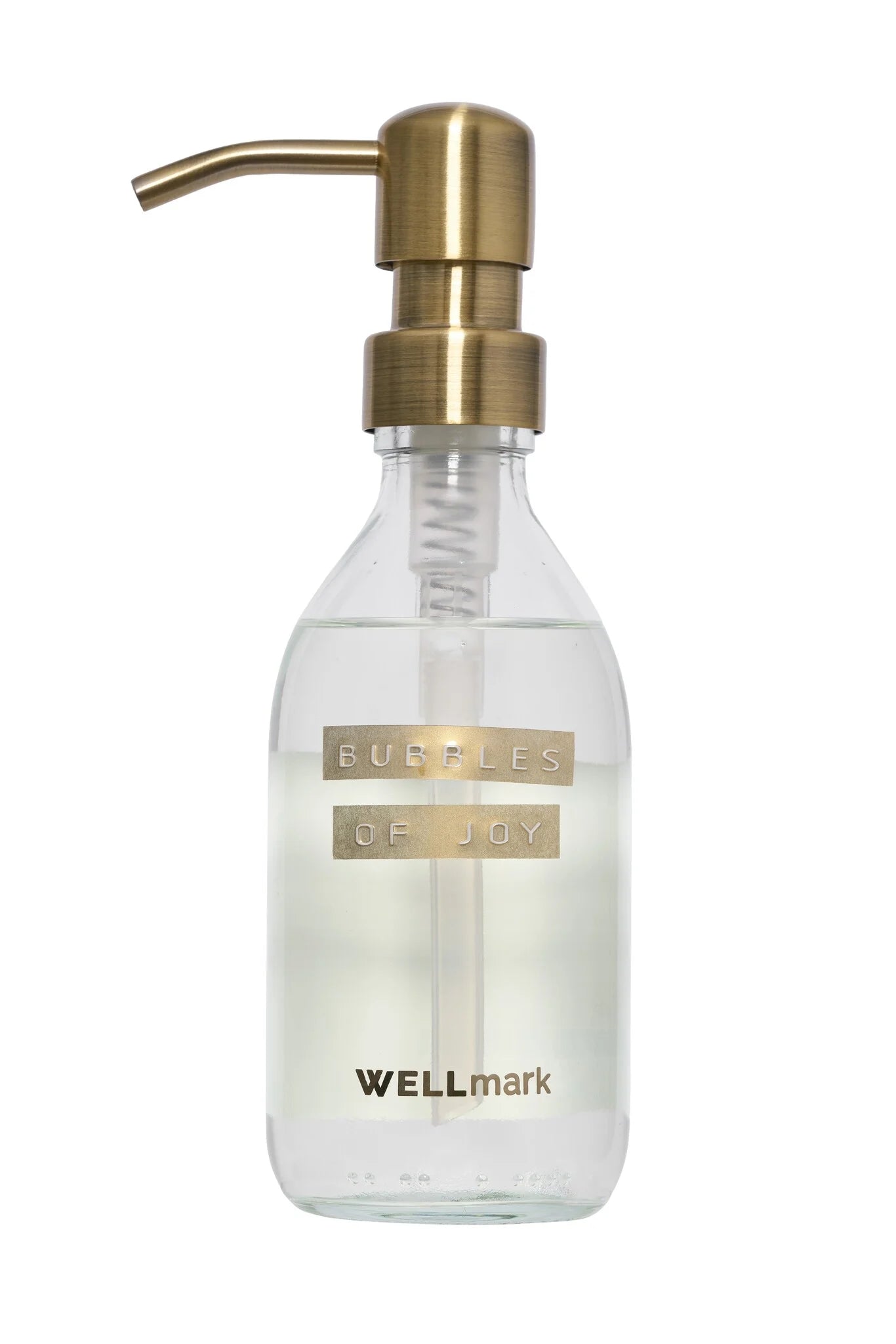 WELLMARK Handzeep 250ml - BUBBLES transp./ messing pomp