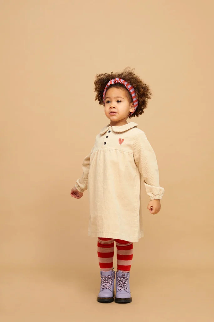 SPROET & SPROUT Corduroy dress heart - beige - 2j.