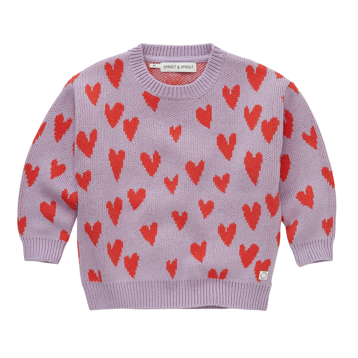 SPROET & SPROUT Sweater intarsia hearts - lavender - 6j.
