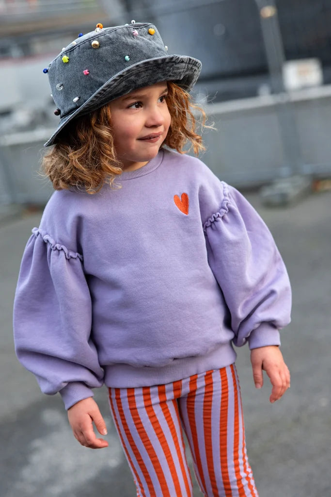 SPROET & SPROUT Sweatshirt puff sleeves heart - lavender - 2j.