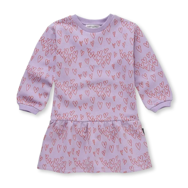 SPROET & SPROUT Dress hearts print - lavender - 6j.