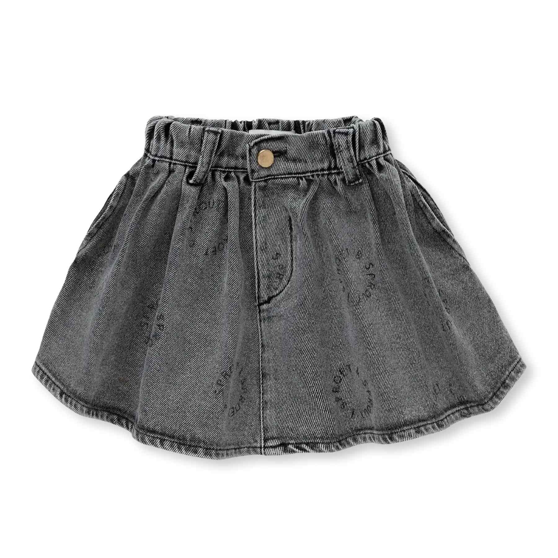 SPROET & SPROUT Denim skirt Sproet print - washed black - 6j.