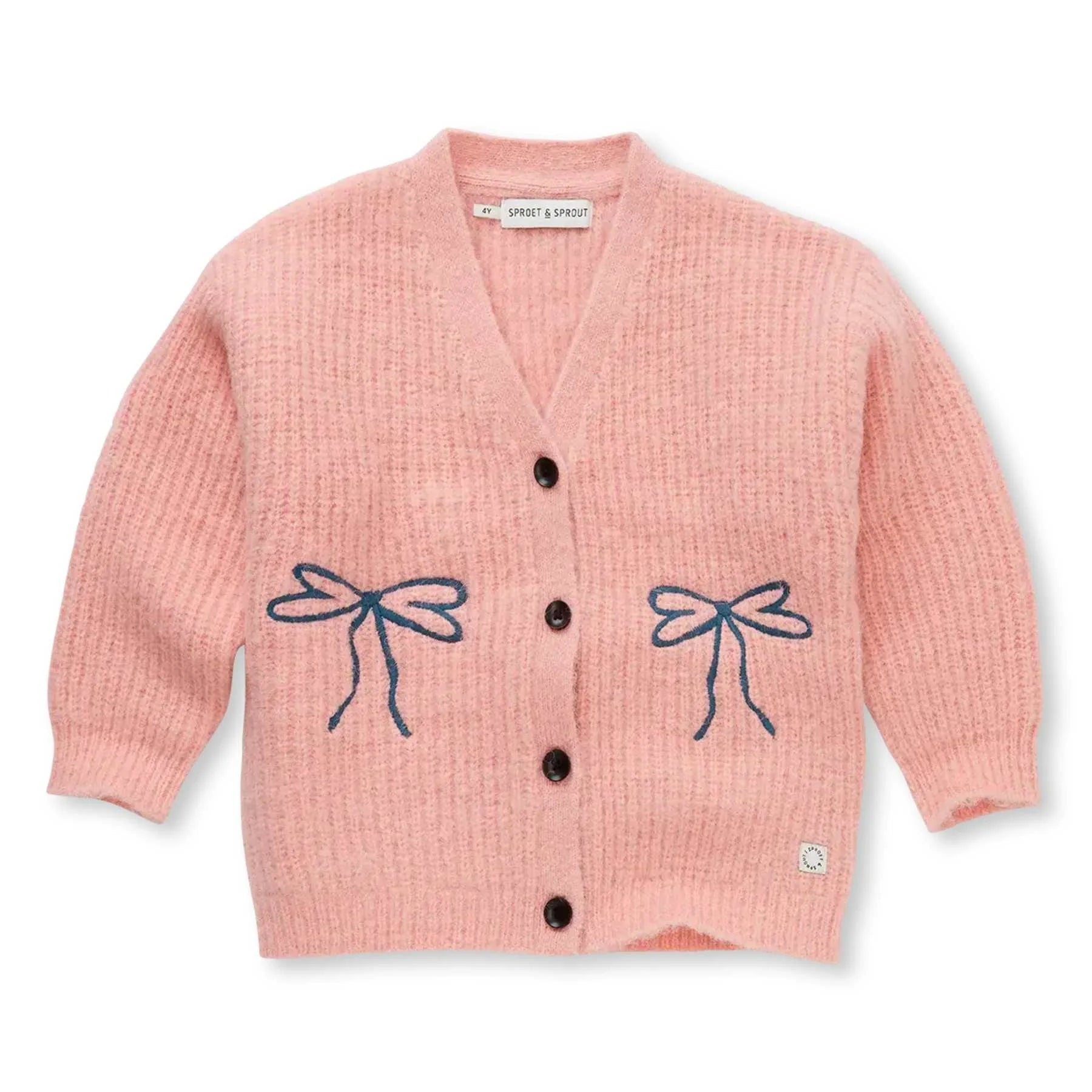 SPROET & SPROUT Girls cardigan bows - peach parfait - 8j.