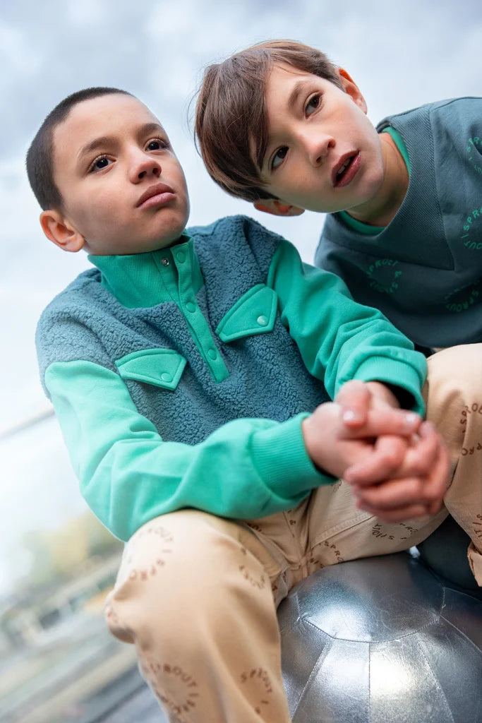 SPROET & SPROUT Anorak sweatshirt colourblock - shady green - 3j.