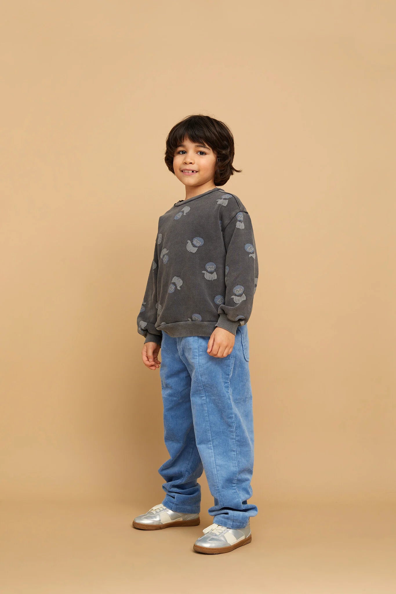 SPROET & SPROUT Sweatshirt space cat print - washed black - 2j.