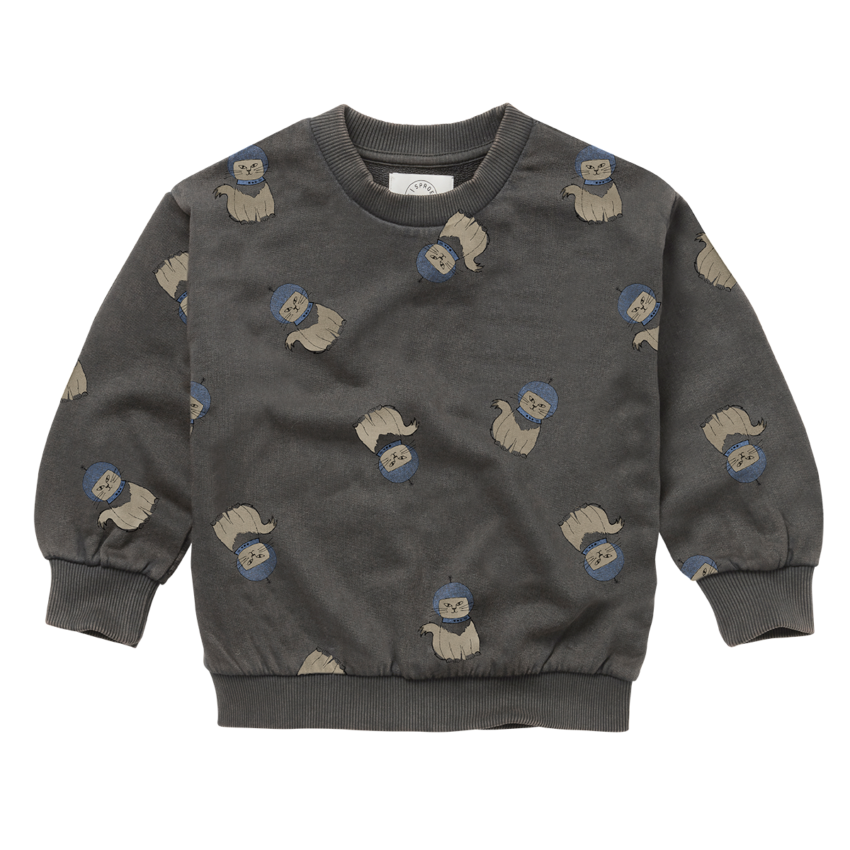 SPROET & SPROUT Sweatshirt space cat print - washed black - 5j.