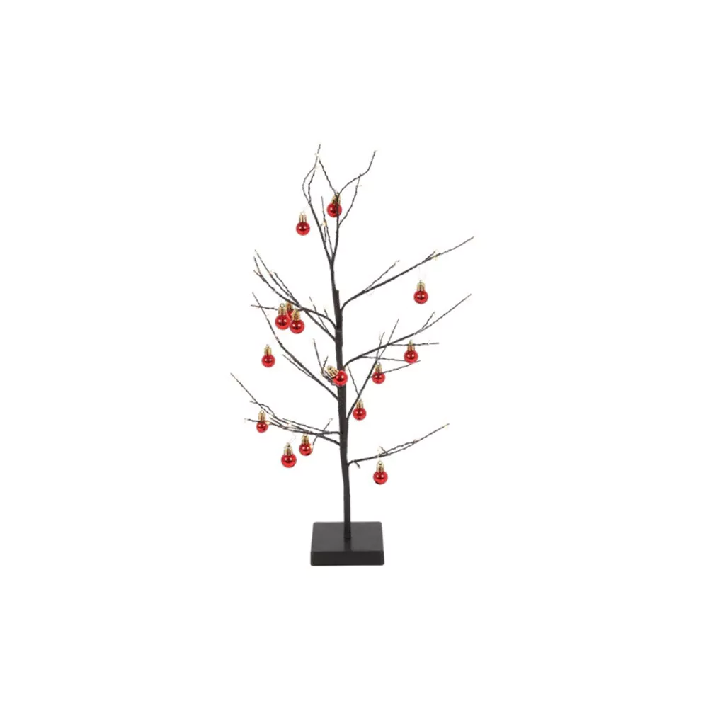 HUBERT Kerstboom m/ verlichting LED 20x80cm 72LED - zwart/rood