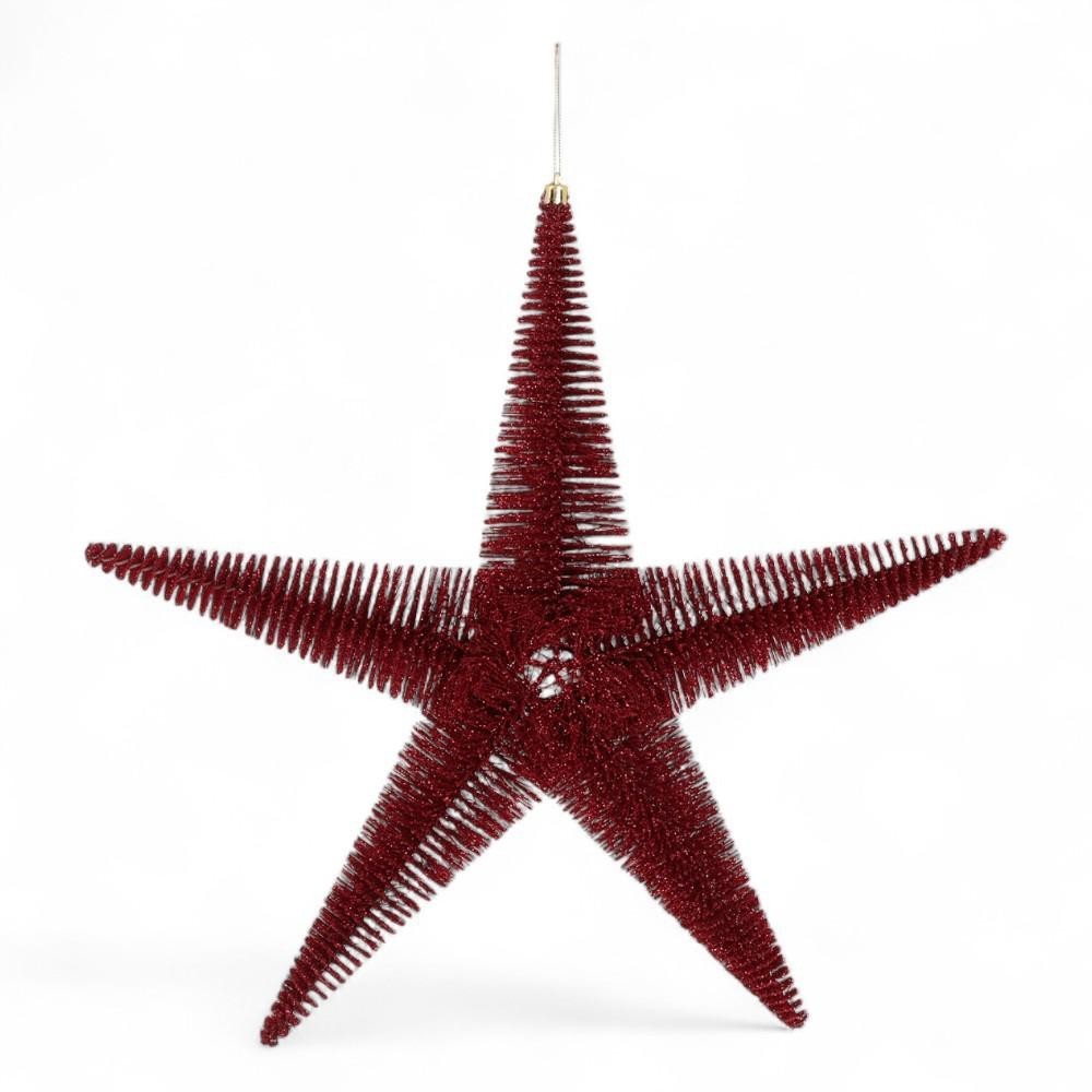 Kersthanger ster Spike 27cm - rood