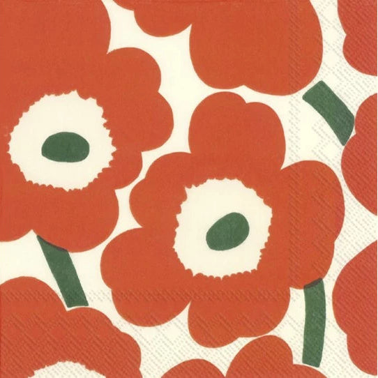 IHR Servetten 33x33cm - Marimekko Unikko orange green 3112801621