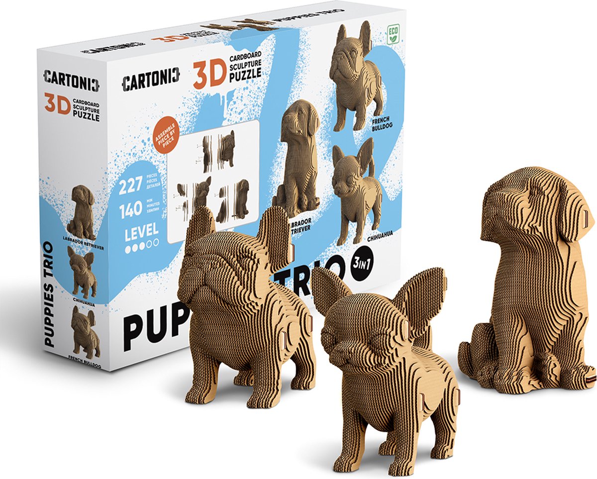 CARTONIC 3D puzzel - Puppies trio