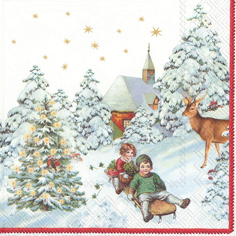 IHR Servetten 33x33cm - Annual Christmas Snow 3598101300