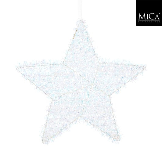 MICA kersthanger ster glitters 40cm - parelmoer
