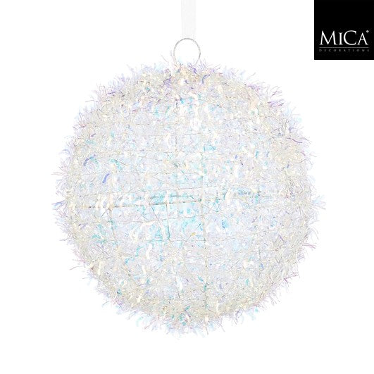 MICA Kerstbal glitters 20cm - parelmoer