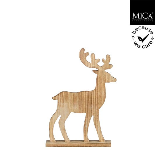 MICA Kerstdeco Hert 21x28cm - bruin