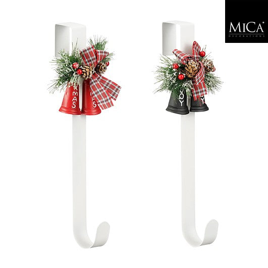 MICA Kerstkrans houder 10x38cm - wit/rood/groen - ass. (prijs per stuk)