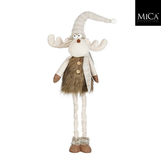 MICA Kerstfiguur rendier telescopisch - 27x23x68/105cm - grijs