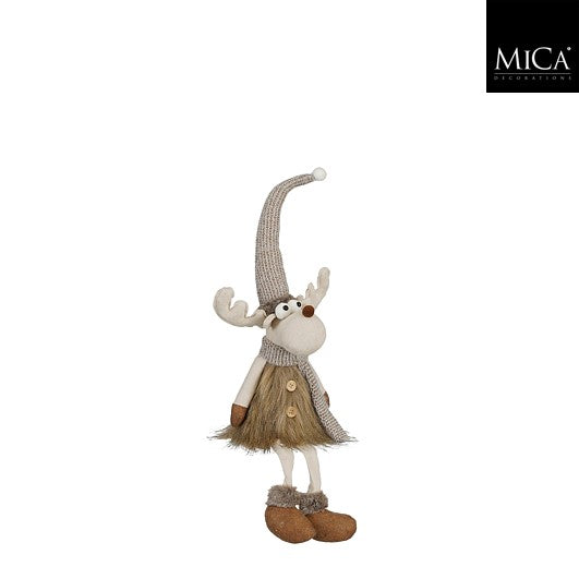 MICA Kerstfiguur eland zittend - 20x14x59cm - bruin