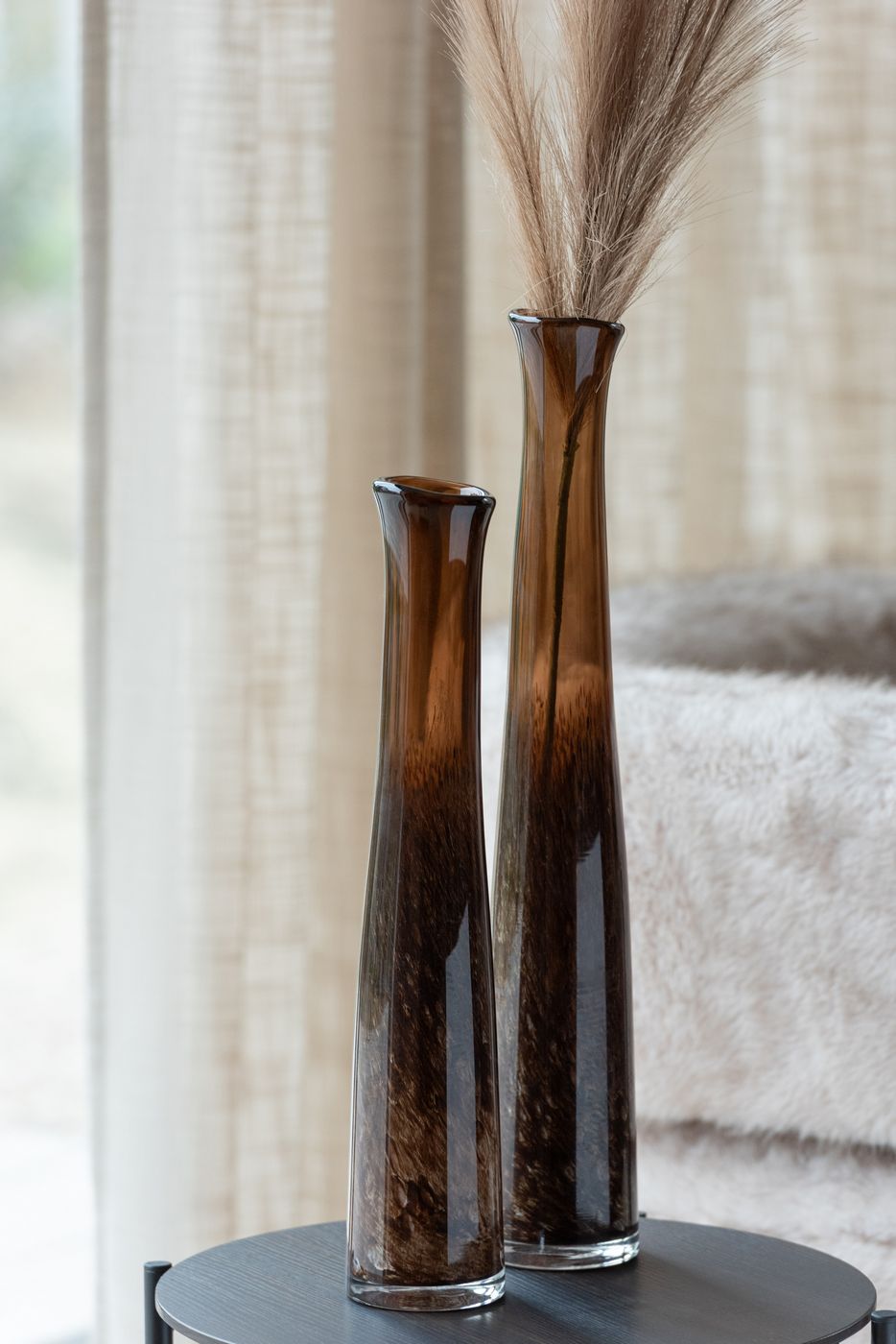 JLINE Vaas cilinder - L 10x60cm - bruin