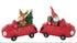 JLINE Kerstman met rendier in auto - 15,5x9x13cm - ass.  (prijs per stuk)
