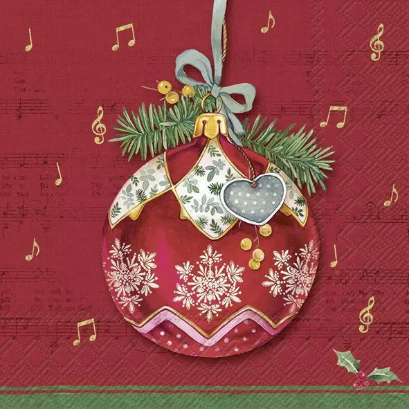 IHR Servetten 25x25cm - Christmas Bauble red