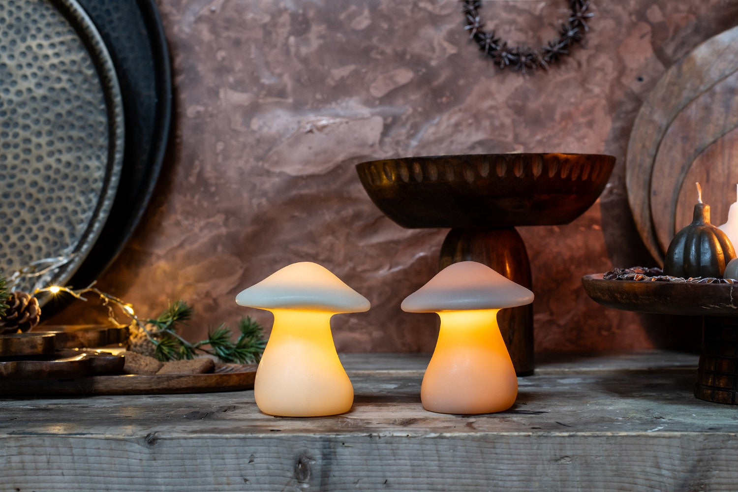 HOME SOCIETY LED kaars mushroom - S