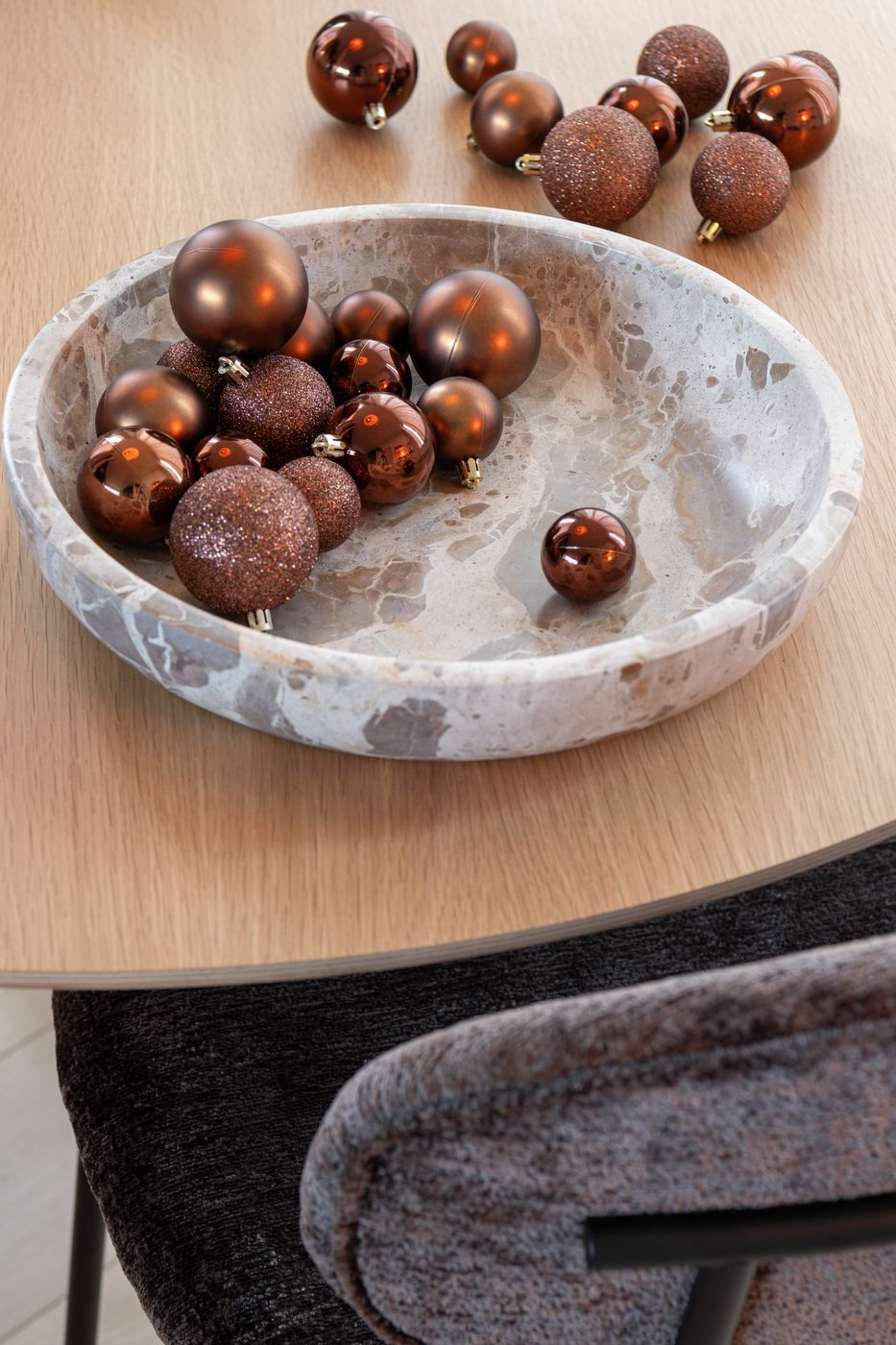 JLINE Schaal marmer - 35x35x6cm - beige