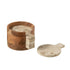 JLINE Set 4 onderzetters rond marmer - beige bruin