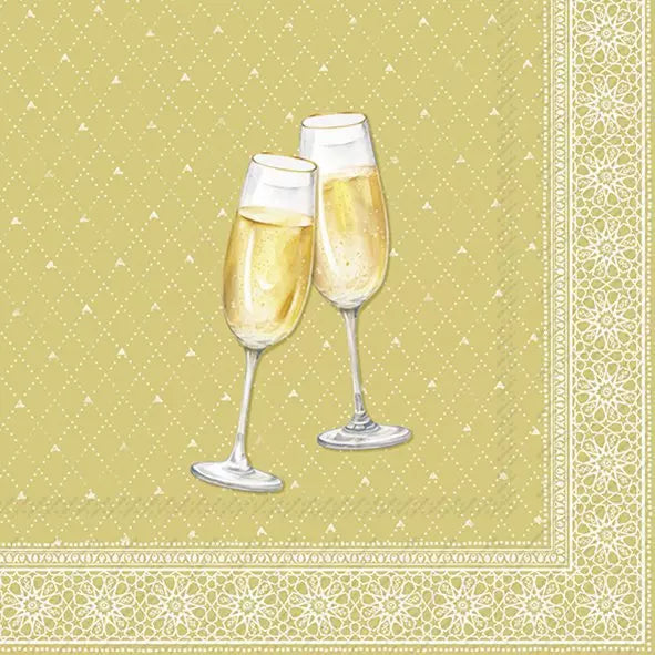 IHR Servetten 33x33cm - Golden Drinks gold