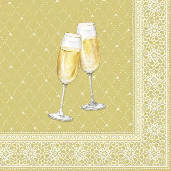 IHR Servetten 25x25cm - Golden Drinks gold