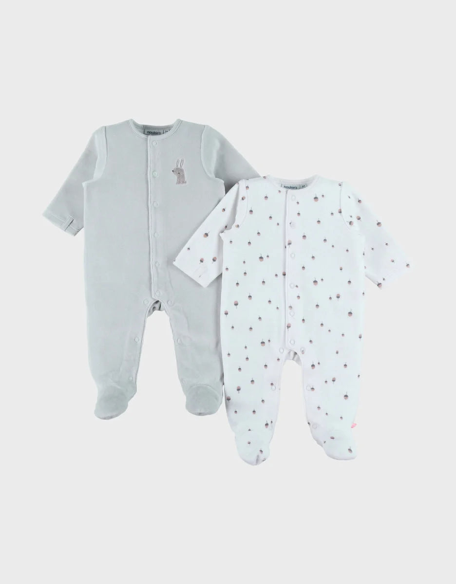 NOUKIES Fancy Fox pyjama 2st. - fluweel - 3M