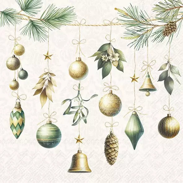IHR Servetten 25x25cm - Christmas Decorations cream 4082102260