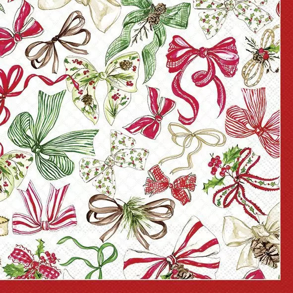 IHR Servetten 33x33cm - Christmas Bow red 4084501610