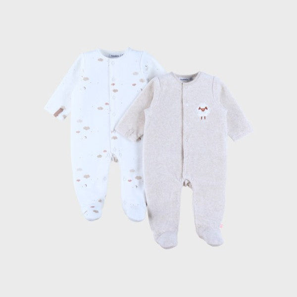 NOUKIES Fluffy pyjama 2st - fluweel - 0M