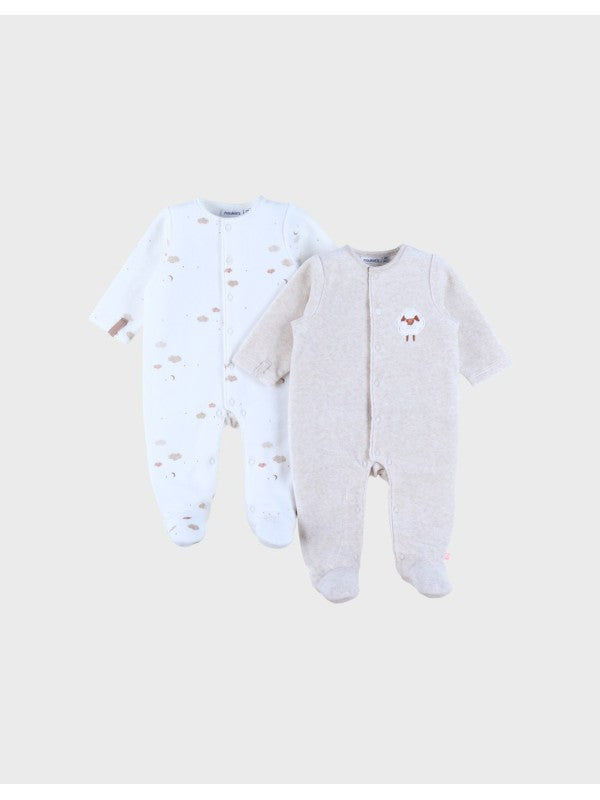 NOUKIES Fluffy pyjama 2st - fluweel - 00M