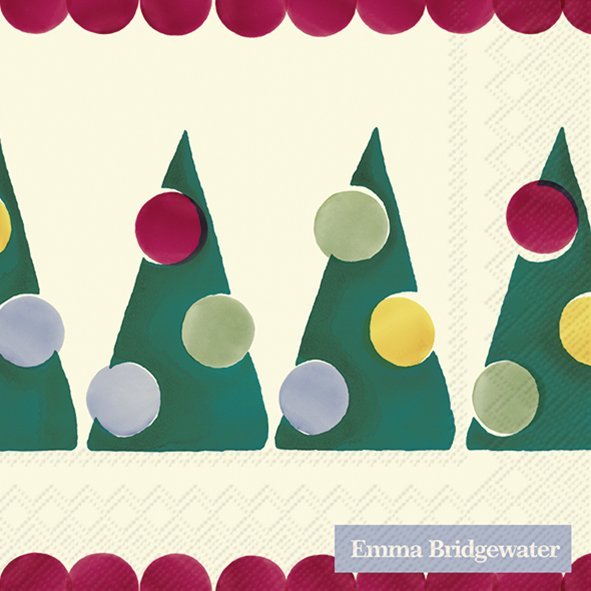 IHR Servetten 25x25cm - Polka Trees cream