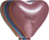 FIESTA 6 ballonnen hartvormig 30cm - mix kleuren chrome