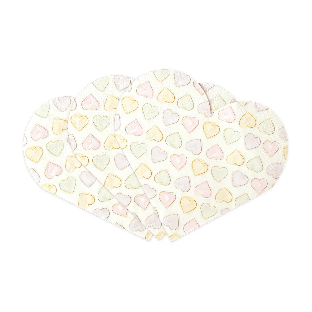 FIESTA 20 3-laagse papieren servetten in hartvorm 33x33cm - Watercolors Hearts