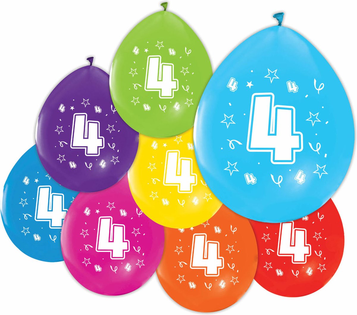 FIESTA 8 Ballonnen 12″ 2-zijdig bedrukt '4'