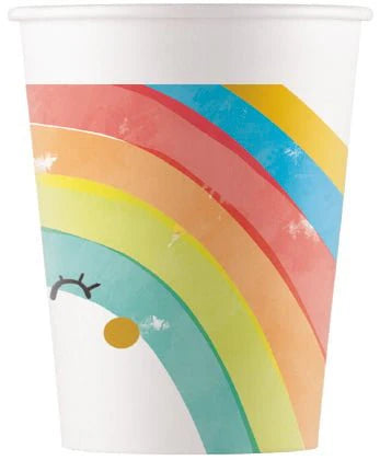 FIESTA Papieren bekers 200ml 8st-  Rainbow Party