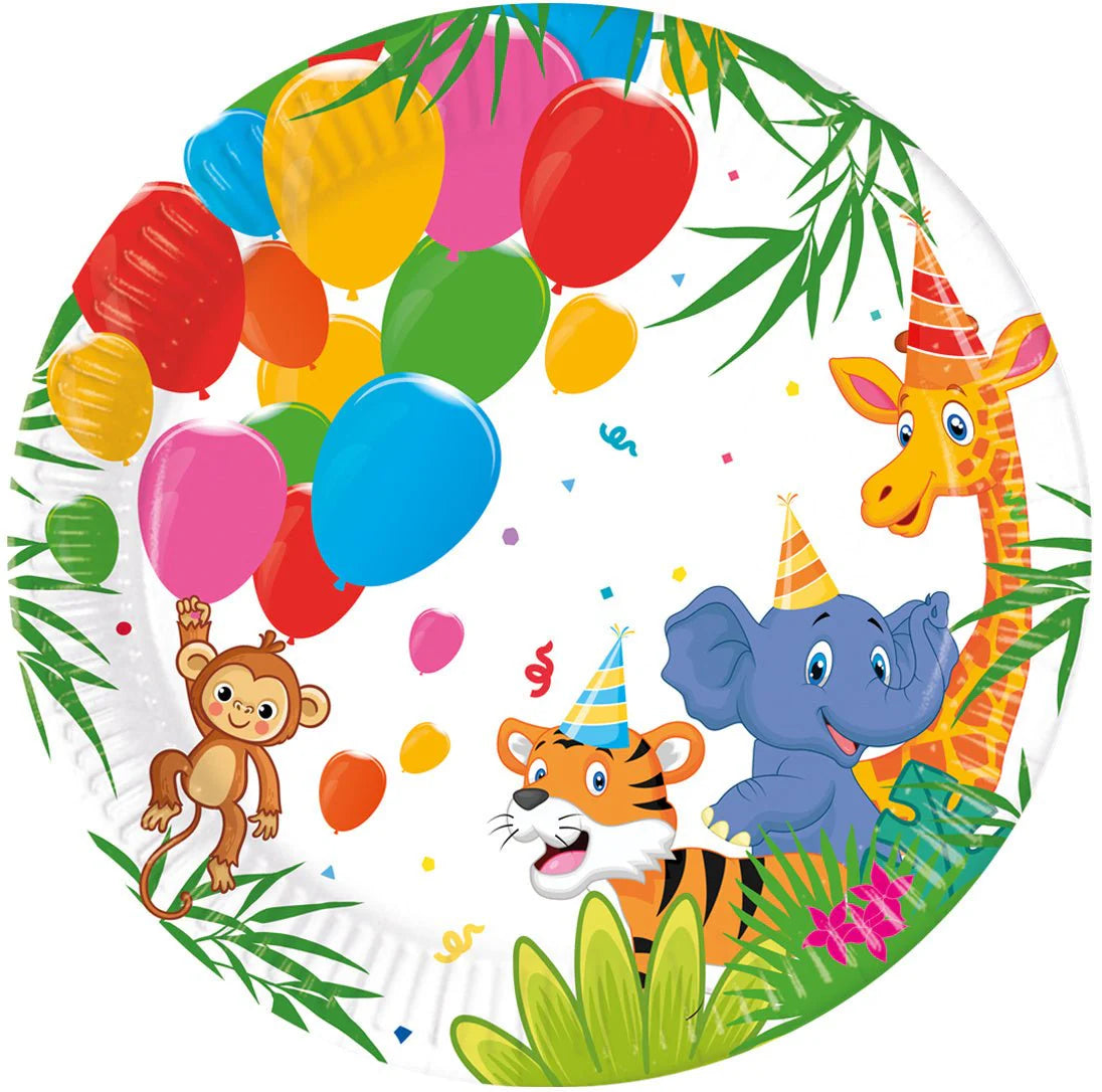 FIESTA Papieren borden medium 20cm 8st. - Jungle Ballonnen