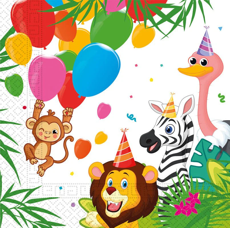 FIESTA 2-laags papieren Luncheon Servetten 33x33cm FSC - Jungle Ballonnen